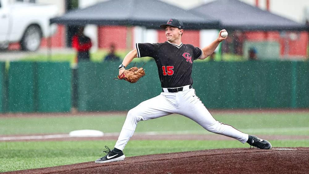 Sawyer Allen pitching for the Mules